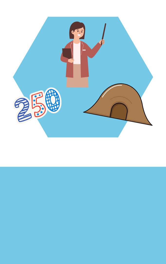 A professor standing near a burial mound
