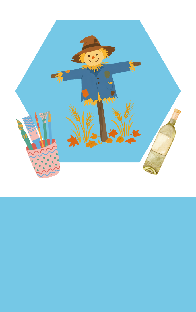 a wine bottle scarecrow